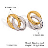 Stainless Steel Two Tone Stud Earrings MA4324-9-1