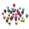 Spray Painted Wooden Beads WOOD-P021-01C-M-1