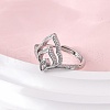 Brass Micro Pave Cubic Zirconia Adjustable Finger Rings for Women RJEW-M099-03P-3