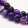 Natural Striped Agate/Banded Agate Bead Strands G-K166-13-6mm-04-3