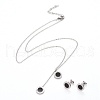 304 Stainless Steel Enamel Jewelry Sets SJEW-H302-02-2