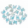 Two Tone Transparent Spray Painted Glass Charms GLAA-T016-22B-1