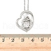 Mother's Day Brass Micro Pave Clear Cubic Zirconia Mother and Baby Heart Pendant Necklaces for Women NJEW-C085-01B-P-3