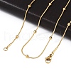304 Stainless Steel Round Snake Chain Necklaces STAS-G244-88A-G-1