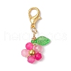 Flower Natural Dyed & Heated Agate Pendants Decorations HJEW-JM02773-4