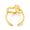 Rack Plating Heart Brass Micro Pave Clear Cubic Zirconia Cuff Finger Rings for Women RJEW-C103-12G-3