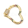 Brass Micro Pave Colorful Cubic Zirconia Keychain Clasps KK-P299-09A-G-2