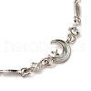 Alloy Pave Cubic Zirconia Moon Link Bracelets WG9EBEA-06-2