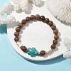 2Pcs 2 Colors Beach Tortoise Synthetic Turquoise Bracelets BJEW-JB10303-4