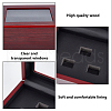 3-Slot Wood Championship Rings Display Case CON-WH0088-71-4