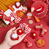 Chinese New Year Bowknot Flower Cloth Alligator Hair Clips Set OHAR-WH0021-31B-3