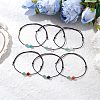 6Pcs Natural Gemstone Round Beads Bracelets for Men Women BJEW-JB11751-1