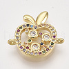 Brass Micro Pave Cubic Zirconia Links ZIRC-T006-59G-1