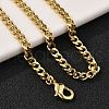 Brass Curb Chain Bracelets for Women Men BJEW-F494-01G-01-5