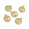 Real 18K Gold Plated Brass Micro Pave Clear Cubic Zirconia Pendants KK-E068-VB409-6-4
