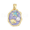 Brass Enamel Pendants KK-U068-02A-01G-1