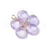 Copper Wire Wrapped Glass Pendants PALLOY-JF03439-4