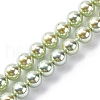 UV Plating Pearlized Glass Pearl Beads Strands GLAA-F128-01A-T14-1