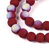 Frosted Opaque Glass Beads Strands GLAA-T032-P4mm-MBB05-3