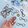 SUNNYCLUE 12Pcs 3 Colors Nordic Retro Zinc Alloy Double Spring Ring Clasps FIND-SC0012-87B-3