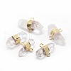 Natural Quartz Crystal Links Connectors G-P396-15G-1