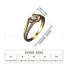 Heart Brass Micro Pave Clear Cubic Zirconia Finger Rings FS-WG243FC-01-3