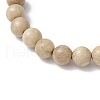 Natural Wood & Citrine & Indian Agate Round Beaded  Bracelets for Women BJEW-JB11930-03-4