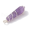Natural Mixed Gemstone Pointed Pendants PALLOY-JF02674-02-5