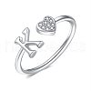 Adjustable Brass Rhinestone Cuff Rings for Women FS-WGEAD33-11-1