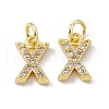 Real 18K Gold Plated Brass Micro Pave Clear Cubic Zirconia Charms KK-E068-VB452-X-2