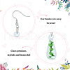 FIBLOOM 4 Pairs 4 Colors Glass Teardrop with Spiral Pattern Dangle Earring EJEW-FI0001-07-3