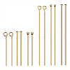 BENECREAT 144Pcs 6 Style Brass Ball Head Pins with Eye Pins and Flat Head Pins KK-BC0007-28-1
