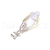 5Pcs Brass and Glass Pendants PALLOY-JF03365-5