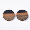 Tri-color Resin & Walnut Wood Pendants RESI-S358-78J-2