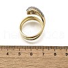 Brass Micro Pave Clear Cubic Zirconia Cuff Rings for Women RJEW-G347-15GP-5