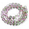 Frosted Spray Painted Glass Beads Strands GLAA-N035-03C-C01-2