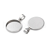 304 Stainless Steel Pendant Cabochon Settings STAS-L282-010P-06-2
