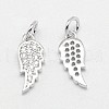 Wing Brass Micro Pave Cubic Zirconia Charms X-ZIRC-F017-05-1