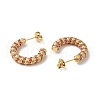 Real 18K Gold Plated 304 Stainless Steel with Glass Ring Stud Earrings EJEW-Z026-18G-02-2