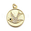 Rack Plating Brass Micro Pave Cubic Zirconia Pendants KK-K401-84G-1