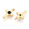 Ion Plating(IP) 304 Stainless Steel Micro Pave Cubic Zirconia Charms STAS-N110-01A-G-2