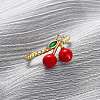 Brass Micro Pave Cubic Zirconia Adjustable Open Cuff Rings for Women RJEW-U057-17A-G-1