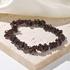 Chips Natural Garnet Beaded Stretch Bracelets BJEW-JB01826-09-1