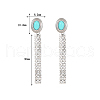 Fashionable Stainless Steel Earrings with Turquoise Inlay and Zircon Chain UI6836-1