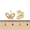 Butterfly Brass Micro Pave Clear Cubic Zirconia Stud Earrings for Women EJEW-G428-07G-5