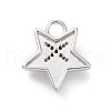 Rack Plating Brass Micro Pave Clear Cubic Zirconia Pendants KK-L155-57P-2
