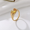 304 Stainless Steel Cubic Zirconia Finger Rings FS-WGC174A-10-1