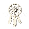 10Pcs Woven Net/Web with Feather Unfinished Blank Wooden Pendants for Painting Arts FIND-R052-01A-2
