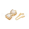 Brass Micro Pave Clear Cubic Zirconia Box Clasps KK-U051-01G-07-2