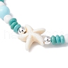 Synthetic Turquoise & Porcelain & Dyed Natural Howlite Beads Stretch Bracelets for Women BJEW-JB11793-03-4
